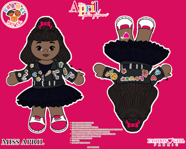 MISS APRIL FASHION GIRL FABRIC PANEL