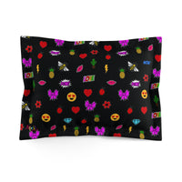 MISS APRIL'S EMOJI PATCHES Microfiber Pillow Sham