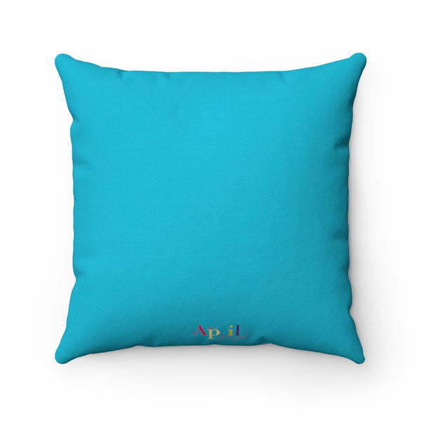 HEART AND NEEDLE Square Pillow Case (teal)