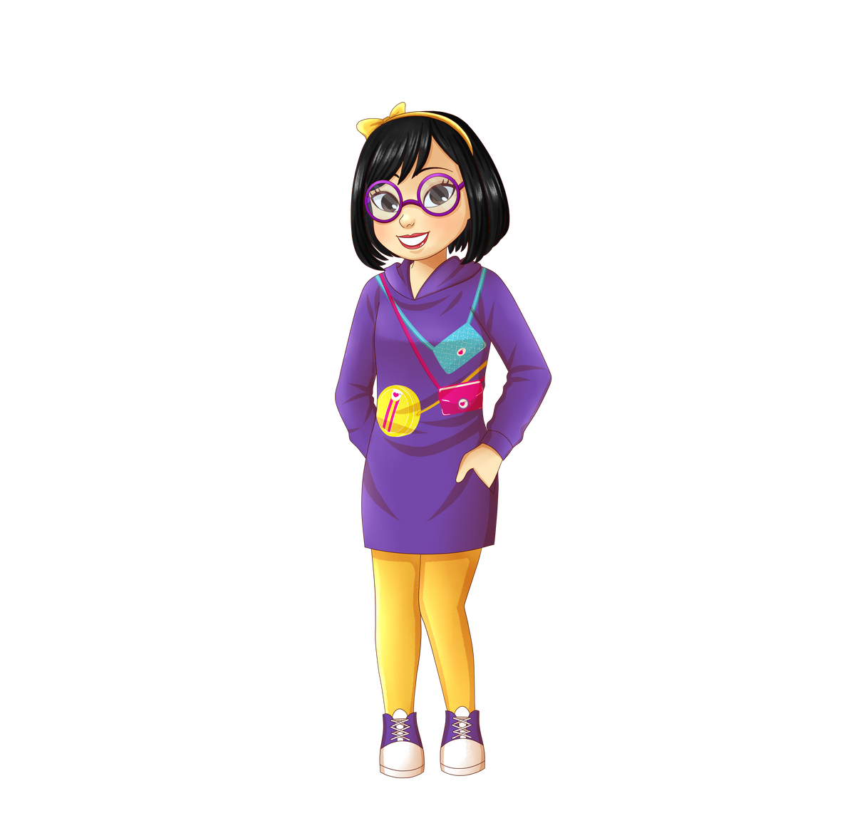 OVERSIZED HOODIE DRESS - PURPLE