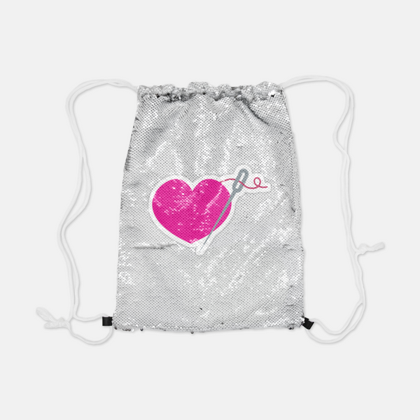 Heart and Needle Reversible Sequin Back pack