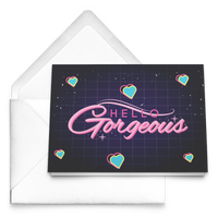 HELLO GORGEOUS (BLACK) NOTE CARDS