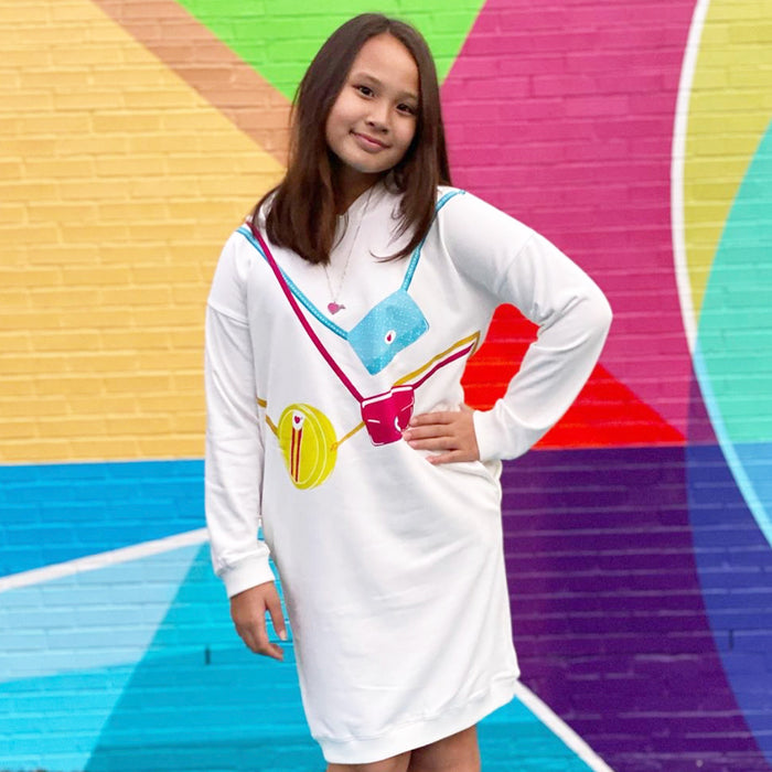 IN MY BAG$ HOODIE DRESS- BLING