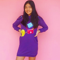 IN MY BAG$ HOODIE DRESS- GRAPE