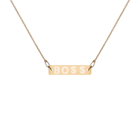 Engraved EMOJI Bar Chain Necklace- BO$$