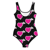 HEART AND NEEDLE YOUTH SWIMSUIT (BLACK)