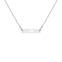 Engraved EMOJI Bar Chain Necklace- crown