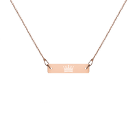 Engraved EMOJI Bar Chain Necklace- crown