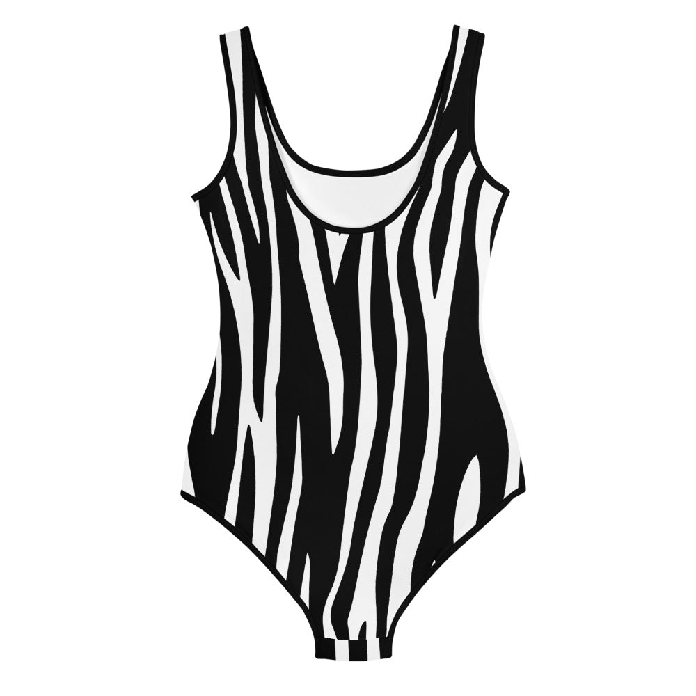 HEART AND NEEDLE ZEBRA YOUTH SWIMSUIT