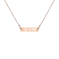 Engraved EMOJI Bar Chain Necklace- peace + love