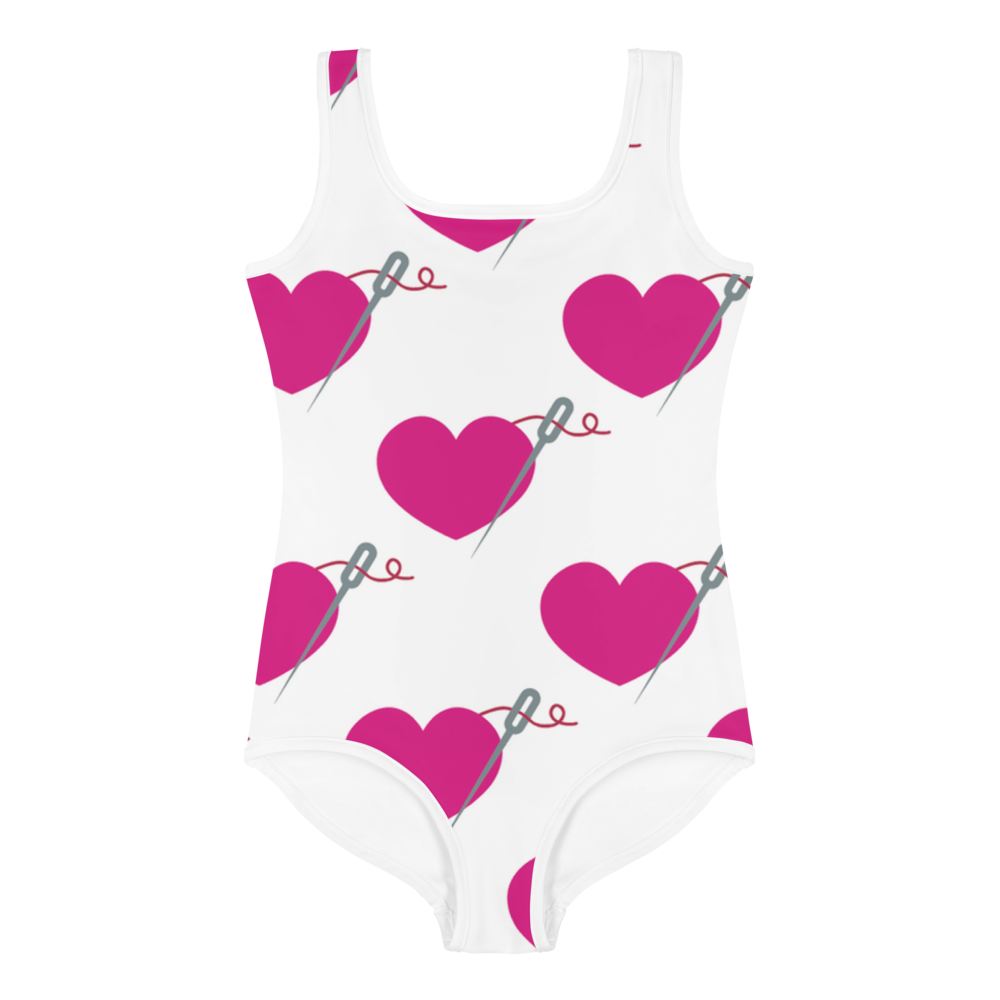 HEART AND NEEDLE LITTLE GIRLS SWIMSUIT