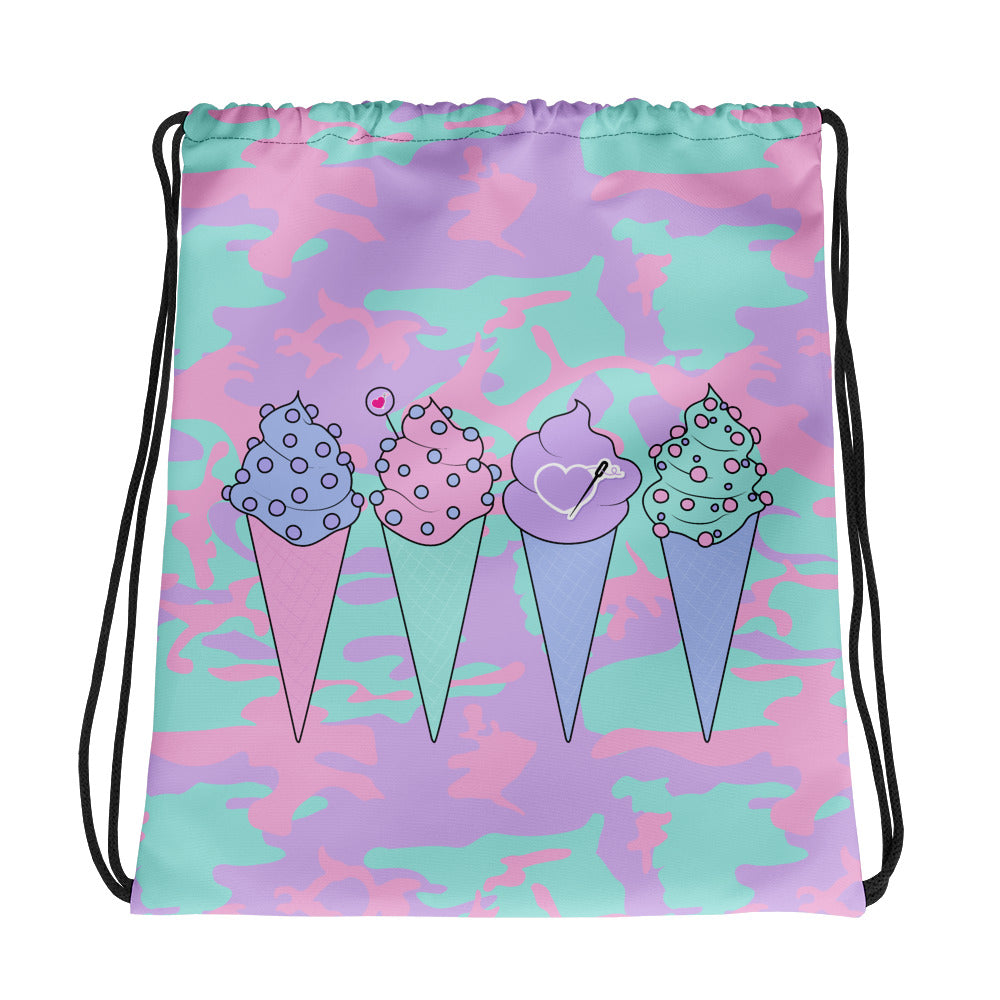 I SCREAM FASHION DRAWSTRING BEACH BAG