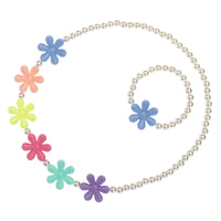 Girls Beaded Flower Necklace & Bracelet