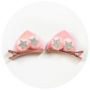 2pcs Felt Fabric Unicorn Ears Hair Clips For Girls